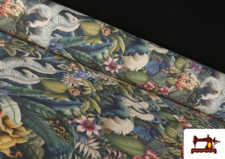 Tela de Loneta Estampado Tropical Unicornios Ancho 280cm