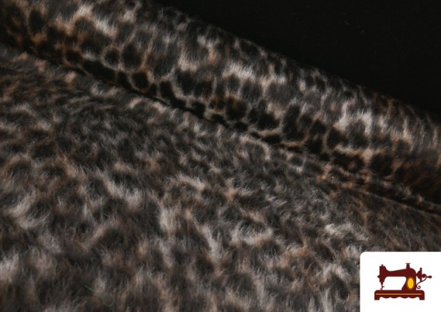 Tela de Punto de Pelo Animal Print Leopardo