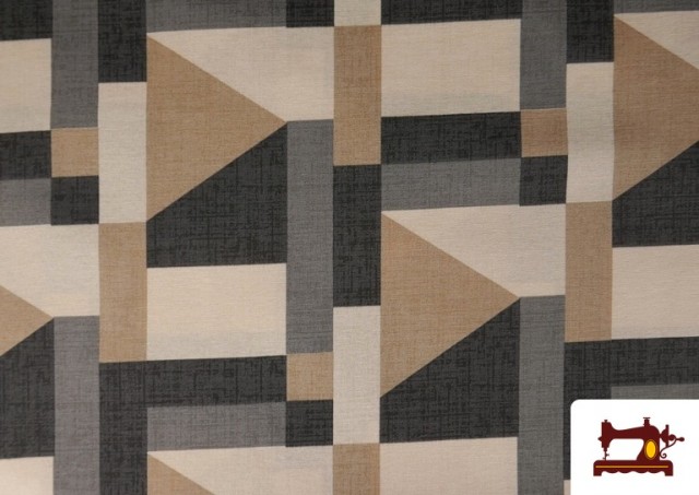 Venta de Tela de Loneta Abstracta Beige