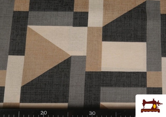 Venta online de Tela de Loneta Abstracta Beige