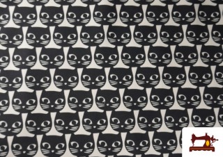 Venta de Tela de Loneta de Gatos Ancho 140cm