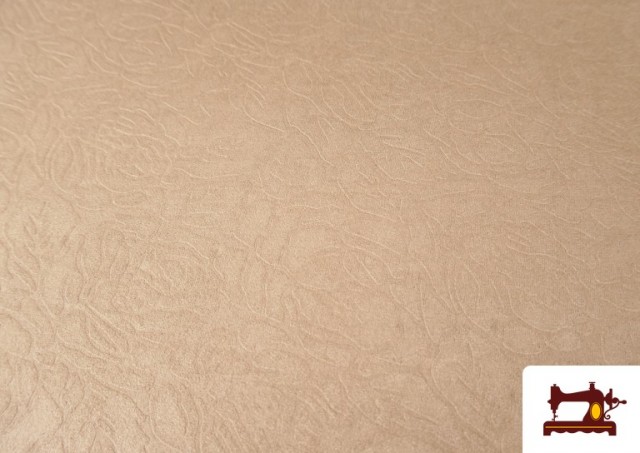 Comprar Tela de Antelina Punto  Beige Grabada con Flores