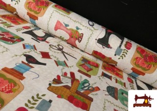 Tela de Loneta Estampado de Costura