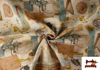 Venta online de Tela de Loneta Instrumentos Musica Retro