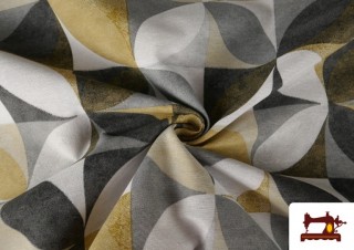 Venta online de Tela de Loneta Geométrico Mostaza