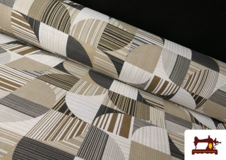 Tela de Loneta Geométrico Beige