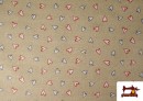 Comprar Tela de Loneta Corazones Fondo Beige