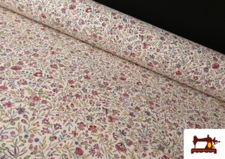 Tela de Algodón Estampado Floral Botánico