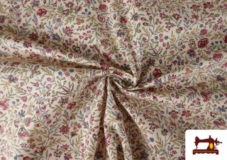 Tela de Algodón Estampado Floral Botánico