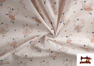 Venta online de Tela de Algodón Estampado Ratones Ballet