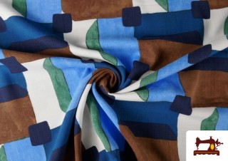Venta de Tela de Lino Viscosa Estampado Cuadros
