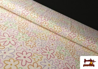 Tela de Algodón Flores Multicolor