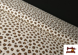 Tela de Algodón Leopardo Marrón