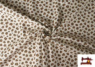 Comprar online Tela de Algodón Leopardo Marrón