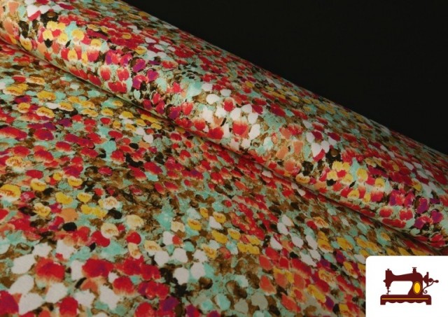 Tela de Punto Viscosa Estampada Floral