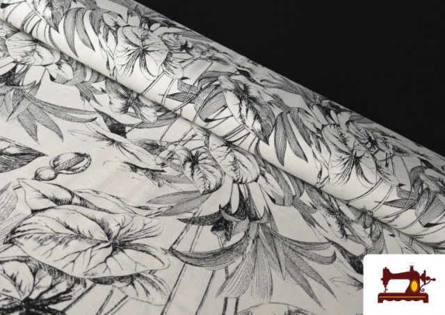 Tela de Lino Viscosa Estampado Tropical