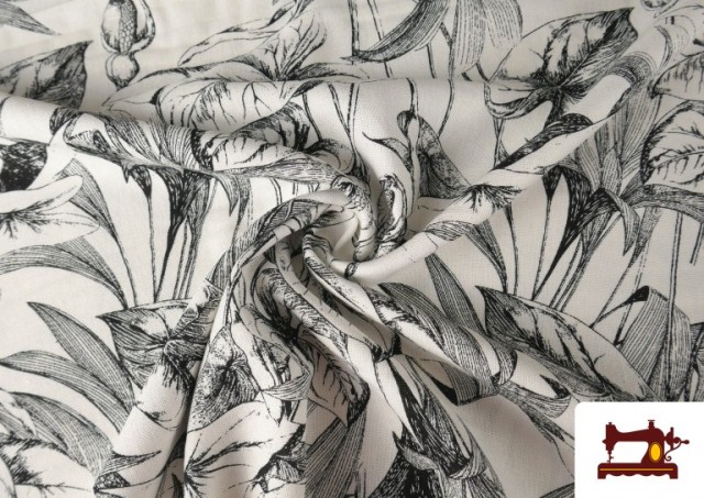 Venta online de Tela de Lino Viscosa Estampado Tropical