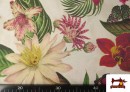 Venta online de Tela de Loneta Flores Tropicales