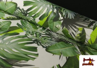 Tela de Tapicería Repelente al Agua Estampado Tropical