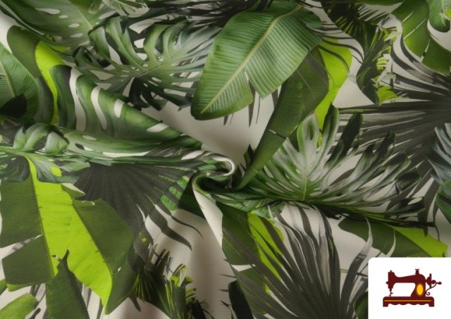Tela de Tapicería Repelente al Agua Estampado Tropical