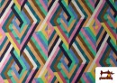 Comprar Tela de Viscosa Estampado Geometrico Multicolor