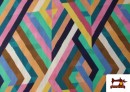 Venta de Tela de Viscosa Estampado Geometrico Multicolor
