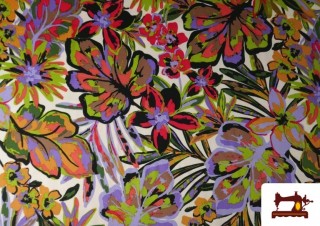 Tela de Viscosa Estampado Floral Tropical