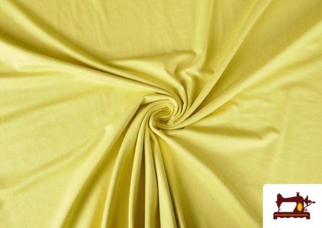 Comprar online Tela de Punto Viscosa Liso de Colores color Amarillo claro