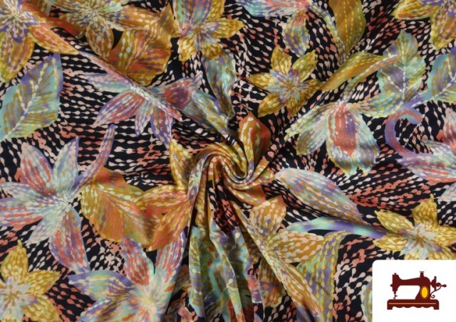 Comprar Tela de Punto Viscosa Estampada Floral
