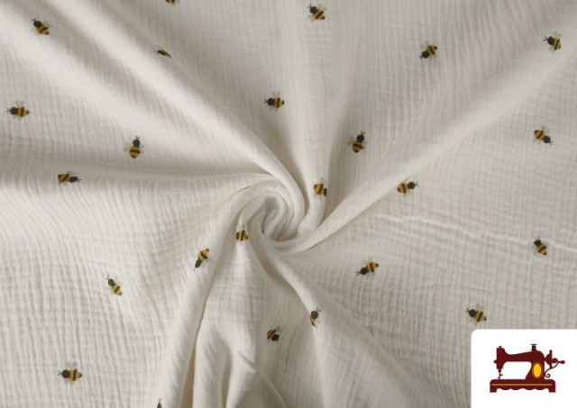 Venta online de Tela de Muselina Abejas Infantil