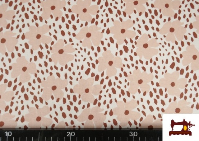Comprar online Tela de Punto de Camiseta Floral Animal Print
