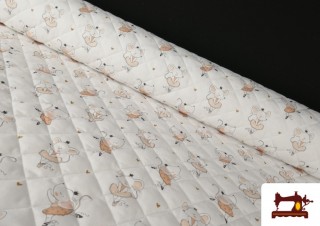 Comprar Tela Acolchada de Algodón de  Colores Pastel con Ratones Bailarinas