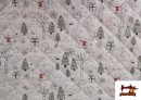 Tela Acolchada de Algodón con Dibujo de Ratones Amorosos Infantiles