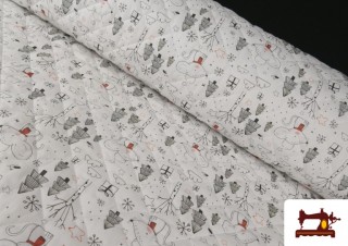 Comprar Tela Acolchada de Algodón con Dibujo de Ratones Amorosos Infantiles