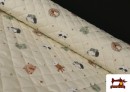 Comprar Tela Acolchada de Algodón Animales Beige