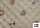 Venta de Tela Acolchada de Algodón Animales Beige
