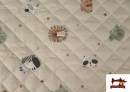 Comprar online Tela Acolchada de Algodón Animales Beige