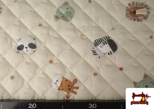 Venta online de Tela Acolchada de Algodón Animales Beige