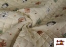 Tela Acolchada de Algodón Animales Beige