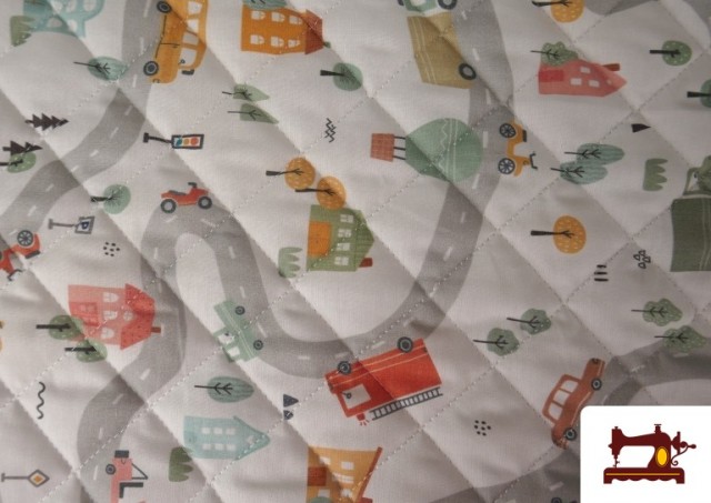 Venta de Tela Acolchada de Algodón Estampado Carreteras