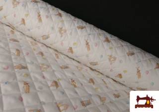 Tela Acolchada infantil de Pique de Algodón Estampado de Bebé