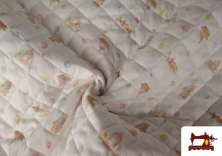 Comprar online Tela Acolchada infantil de Pique de Algodón Estampado de Bebé