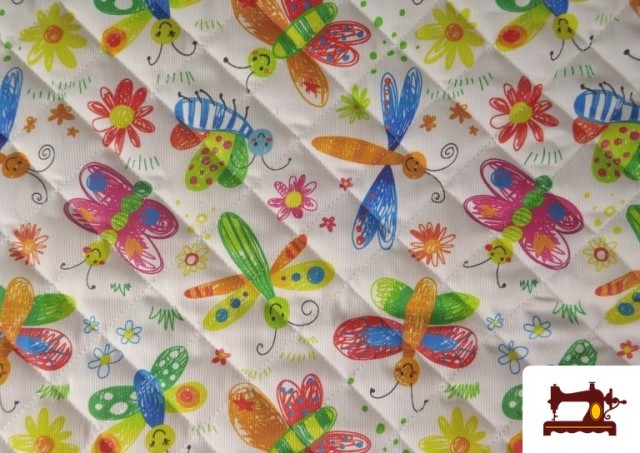 Venta de Tela Acolchada de Algodón Mariposas de Colores