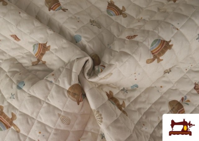 Comprar online Tela Acolchada Infantil de Algodón Ballenas y Tortugas