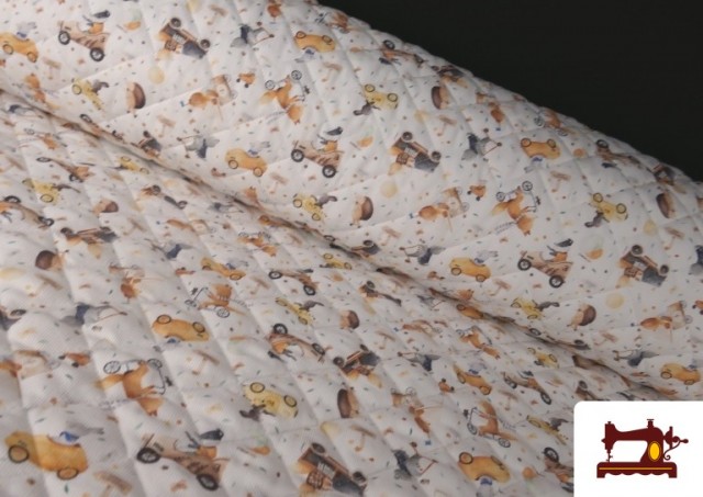 Comprar Tela Acolchada de Algodón Estampado Infantil Coches