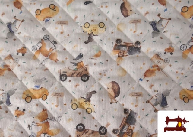 Venta de Tela Acolchada de Algodón Estampado Infantil Coches