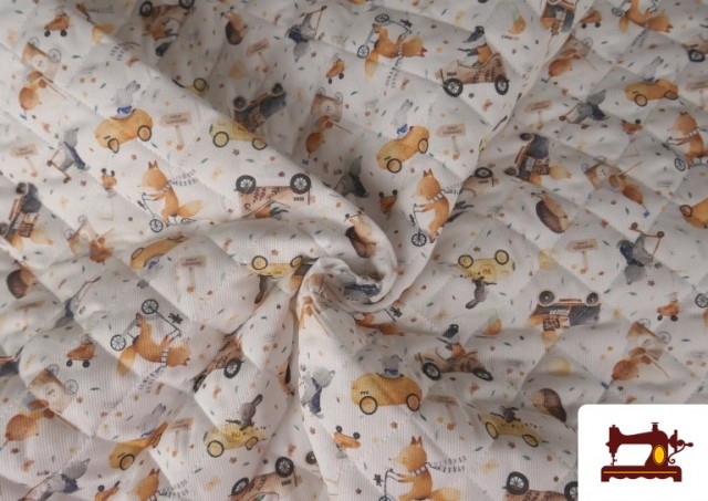 Comprar online Tela Acolchada de Algodón Estampado Infantil Coches