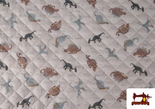 Comprar Tela Acolchada Infantil de Algodón  Estampada  con Dinosaurios de Colores