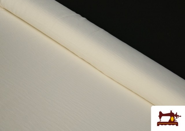 Venta online de Tela Arrugada Para Vestuario de Verano Colores Lisos color Crudo
