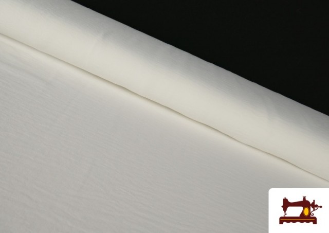 Tela Arrugada Para Vestuario de Verano Colores Lisos color Blanco